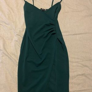 Pretty Little Thing- Emerald Green Slit Dress